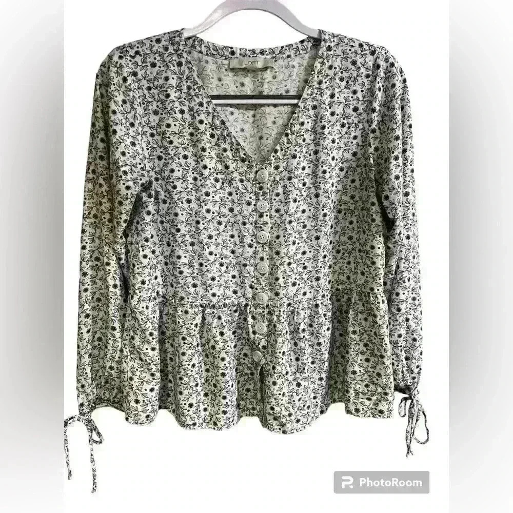 Ann Taylor Floral Blouse Size S